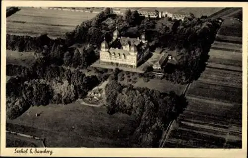Ak Bamberg in Oberfranken, Seehof,  Architektur, Umgebung, Luftaufnahme