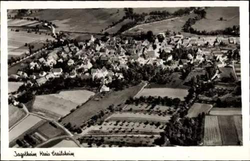 Ak Jagstheim Crailsheim in Württemberg, Luftaufnahme von  Landkreis Crailsheim