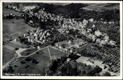 Ak Beinstein Waiblingen in Württemberg, Luftaufnahme von  Häuser, Felder, Wälder