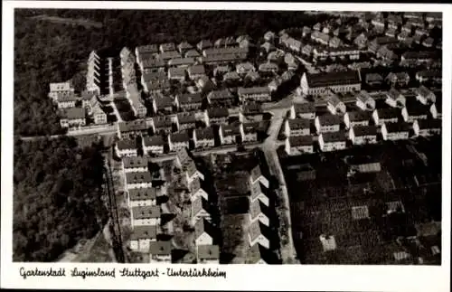 Ak Untertürkheim Stuttgart in Württemberg, Luftaufnahme der Gartenstadt Luginsland, Wohngebäude, 