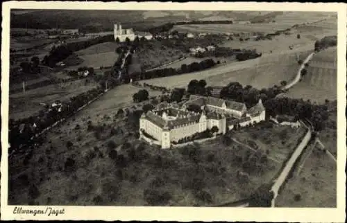Ak Ellwangen an der Jagst Württemberg, Schönenberg, Kloster, Fliegeraufnahme