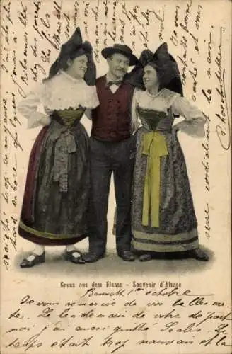 Ak Elsass, Volkstrachten, Frauen in Tracht