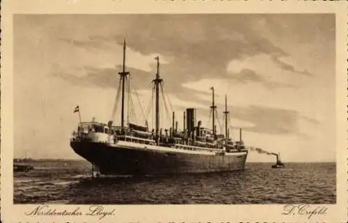 Ak Dampfer Crefeld, Norddeutscher Lloyd Bremen