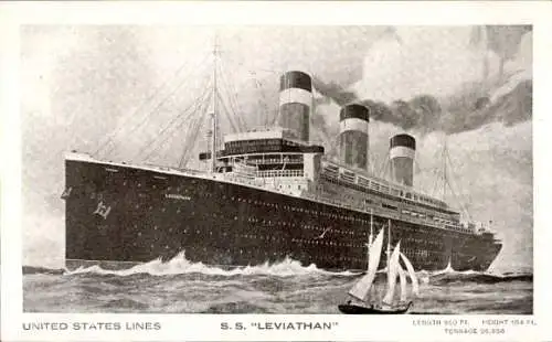 Ak Schiff SS Leviathan, US Lines, USL