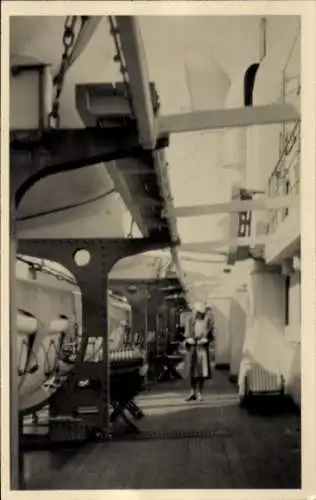 Ak Schiff Monte Rosa, Bootsdeck, 1931