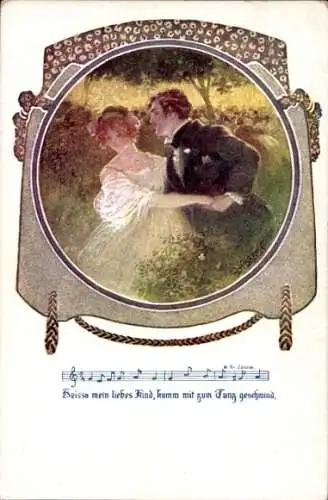 Künstler Ak Liebespaar, Deutscher Schulverein