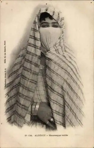 Ak Algerien, Verschleierte Frau