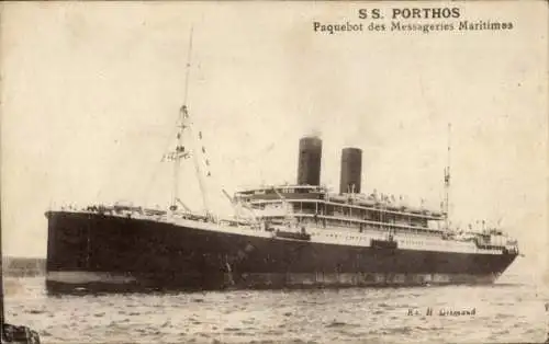 Ak Dampfe S.S. Porthos, Messageries Maritimes MM
