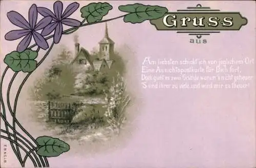 Ak Gedicht, Am liebsten schickt'ich von jeglichem Ort eine Ansichtspostkarte für Dich fort