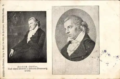 Künstler Ak Simanowitz, Dichter Friedrich Schiller, Porträt