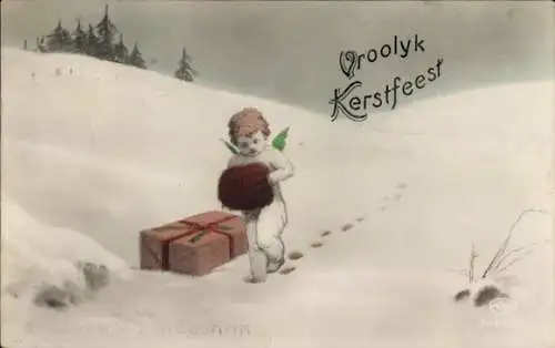 Ak Rundhof Stangheck Landschaft Angeln, Vrolijk Kerstfeest en Gelukkig Nieuwjaar