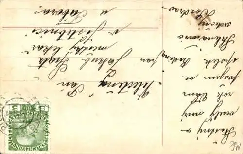 Ak Neujahr, Engel im Automobil