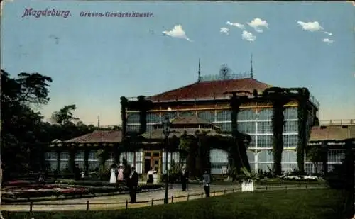 Ak Magdeburg an der Elbe, Gruson Gewächshäuser