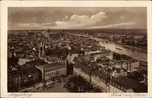 Ak Magdeburg an der Elbe, Panorama vom Dom