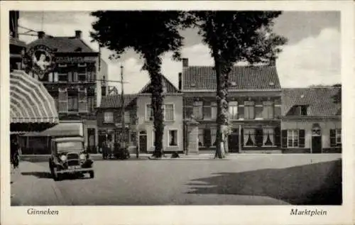 Ak Ginneken Breda Nordbrabant Niederlande, Straßenszene mit Bäumen, Autos und Gebäuden
