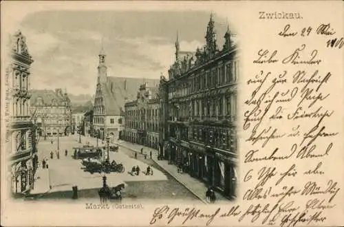 Ak Zwickau in Sachsen, Markt