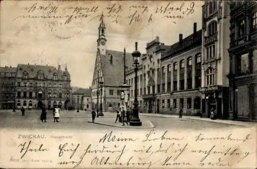 Ak Zwickau in Sachsen, Hauptmarkt