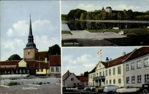 Ak Nysted Guldborgsund Dänemark, Kirche, Aalholm Slot, Rathaus