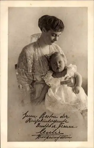 Ak Kronprinzessin Cecilie von Preußen, Prinzessin Alexandrine, Kriegskinder Spendentag 1916