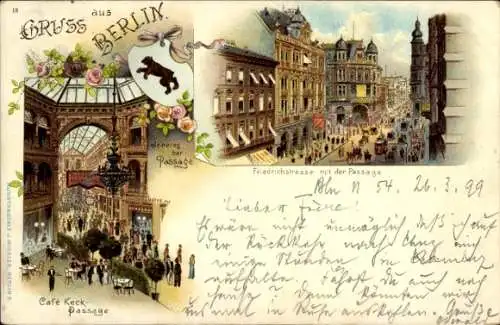 Litho Berlin, Café Keck Passage, Friedrichstraße