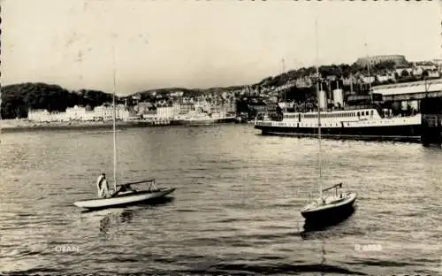 Ak Oban Schottland, Hafenpartie, Dampfer