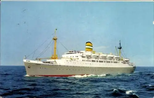Ak Dampfer S.S. Ryndam auf hoher See, Holland Amerika Line