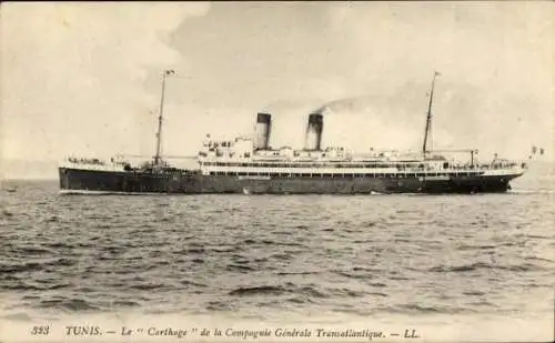 Ak Tunis, Dampfer Carthage, CGT