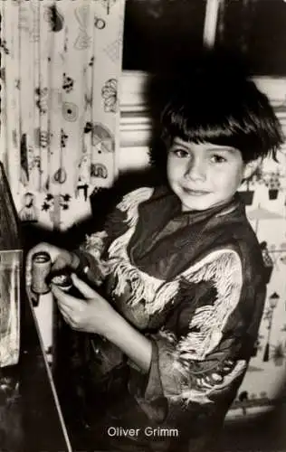Ak Schauspieler Oliver Grimm, Portrait als Kind, Moselfahrt aus Liebeskummer, Autogramm