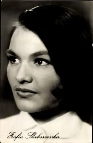 Ak Schauspielerin Zofia Słaboszowska, Portrait