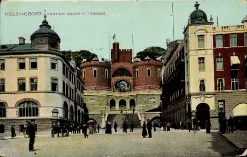 Ak Hälsingborg Helsingborg Schweden, Konung Oscar II Terrass