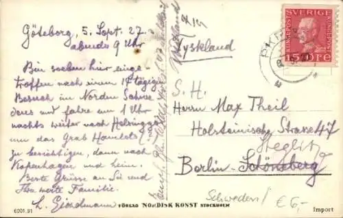 Ak Göteborg Schweden, Stadtansicht von  Straßenszene, Tram und Gebäude