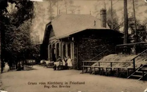 Ak Mieroszów Friedland Bezirk Breslau Niederschlesien,  Kirchberg