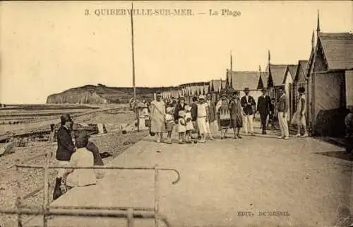 Ak Quiberville Seine-Maritime, Plage