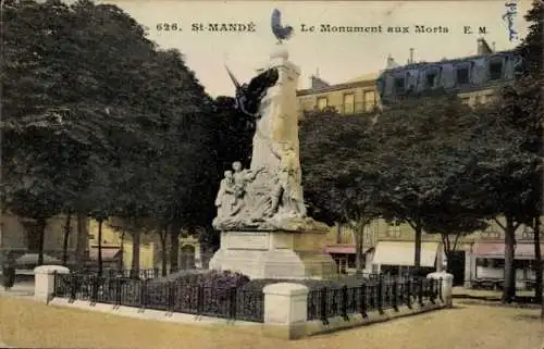 Ak Saint Mandé Val de Marne, Monument aux Morts