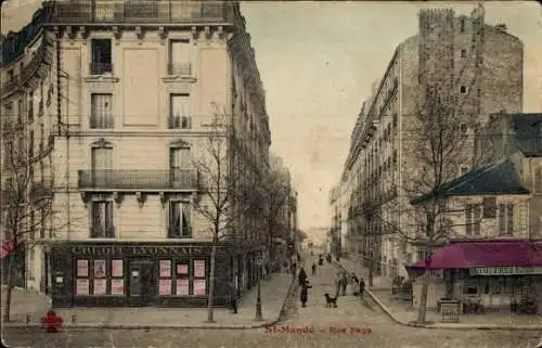Ak Saint Mandé Val de Marne, Rue Fays, Credit Lyonnais, Geschäfte