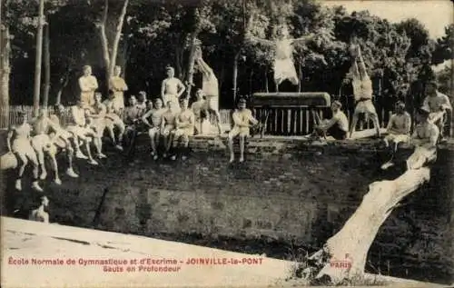 Ak Joinville le Pont Val de Marne, Ecole Normale de Gymnastique et d'Escrime, Sauts en Profondeur