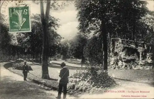 Ak Mantes la Jolie Yvelines, Square Brieussel