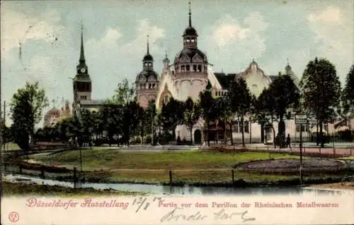 Ak Düsseldorf, Ausstellung, Pavillion, Metallwerke