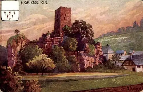 Künstler Ak Rothgeb, Gg.,  Frauenstein Wiesbaden in Hessen, Burgruine