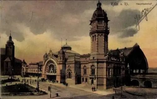 Ak Köln am Rhein, Partie am Hauptbahnhof, Vorderansicht