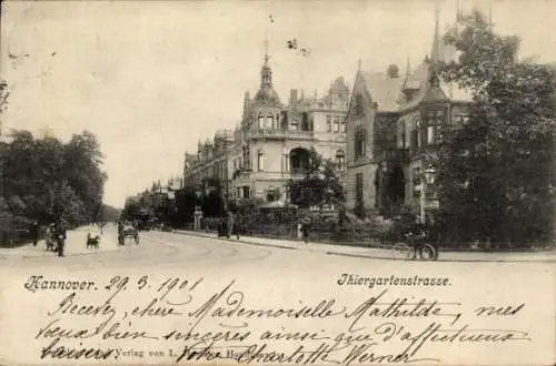 Ak Hannover in Niedersachsen, Thiergartenstraße, Passanten