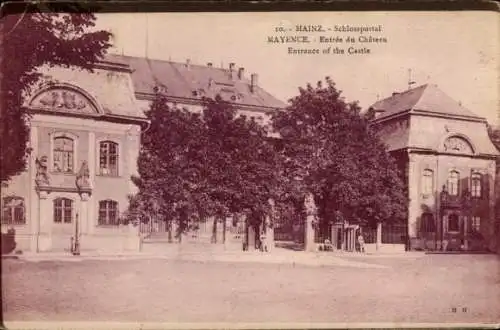 Ak Mainz am Rhein, Schlossportal, Außenansicht