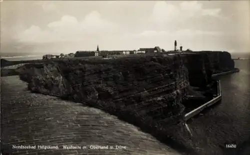Ak Nordseeinsel Helgoland, Westseite, Oberland, Düne