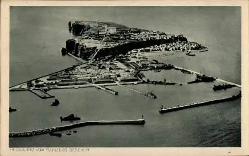 Ak Nordseeinsel Helgoland, Fliegeraufnahme, Hafen