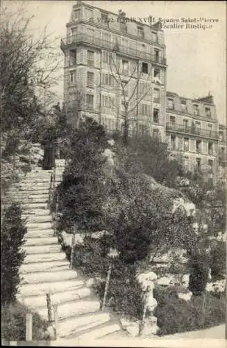 Ak Paris XVIII Montmartre, Square Saint Pierre, Treppe