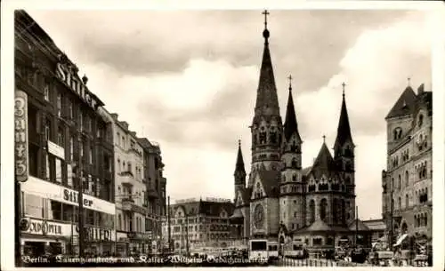 Ak Berlin Charlottenburg, Kurfürstendamm, Tauenzienstraße, Kaiser-Wilhelm-Gedächtniskirche, al...