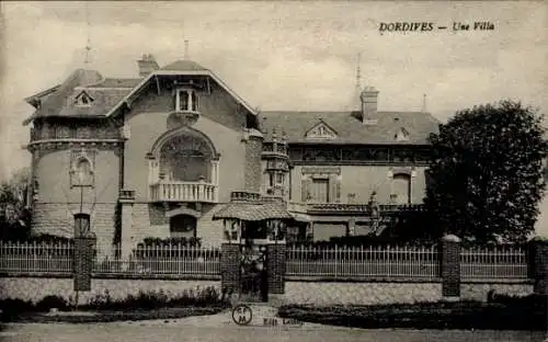 Ak Dordives Loiret, Villa, historische Architektur, Garten, Zaun
