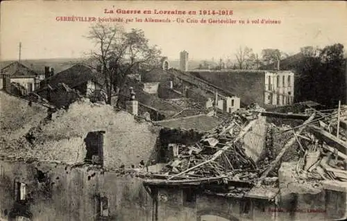 Ak Gerbeviller Meurthe et Moselle, von den Deutschen bombardierte Häuser