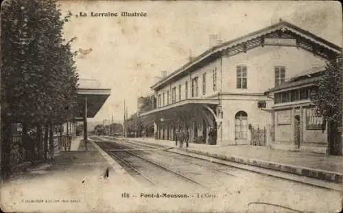Ak Pont à Mousson Meurthe-et-Moselle, Bahnhof