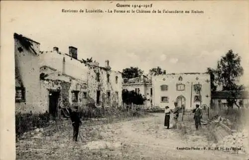 Ak Luneville Meurthe et Moselle, Bauernhof und das Schloss